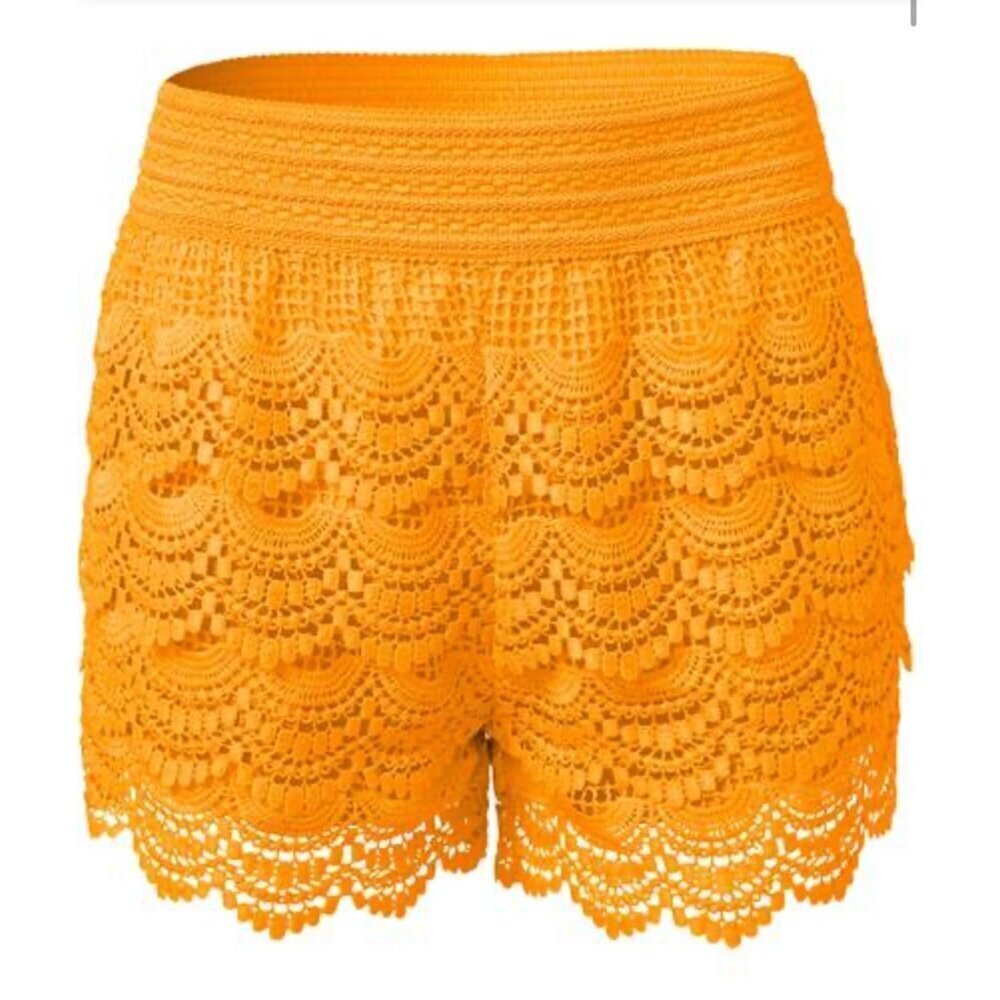 Venus Lace Trim Cover-Up Shorts Size S